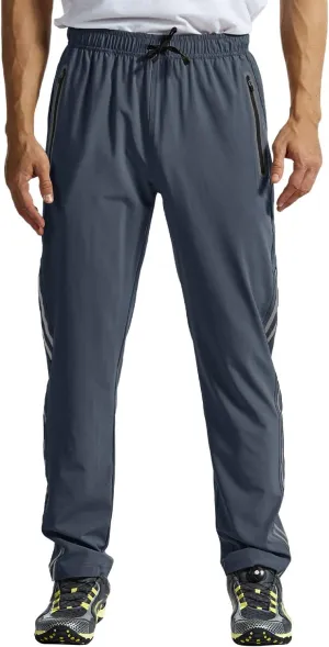 TBMPOY Men's Lightweight Hiking Travel Pants Breathable Athletic Fishing Active Joggers Zipper Pockets