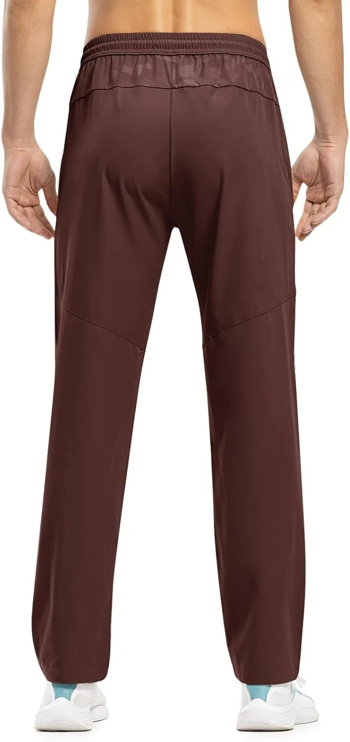 TBMPOY Men's Lightweight Hiking Travel Pants Breathable Athletic Fishing Active Joggers Zipper Pockets