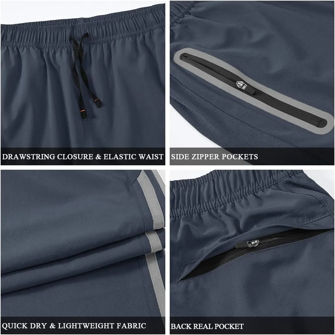 TBMPOY Men's Lightweight Hiking Travel Pants Breathable Athletic Fishing Active Joggers Zipper Pockets