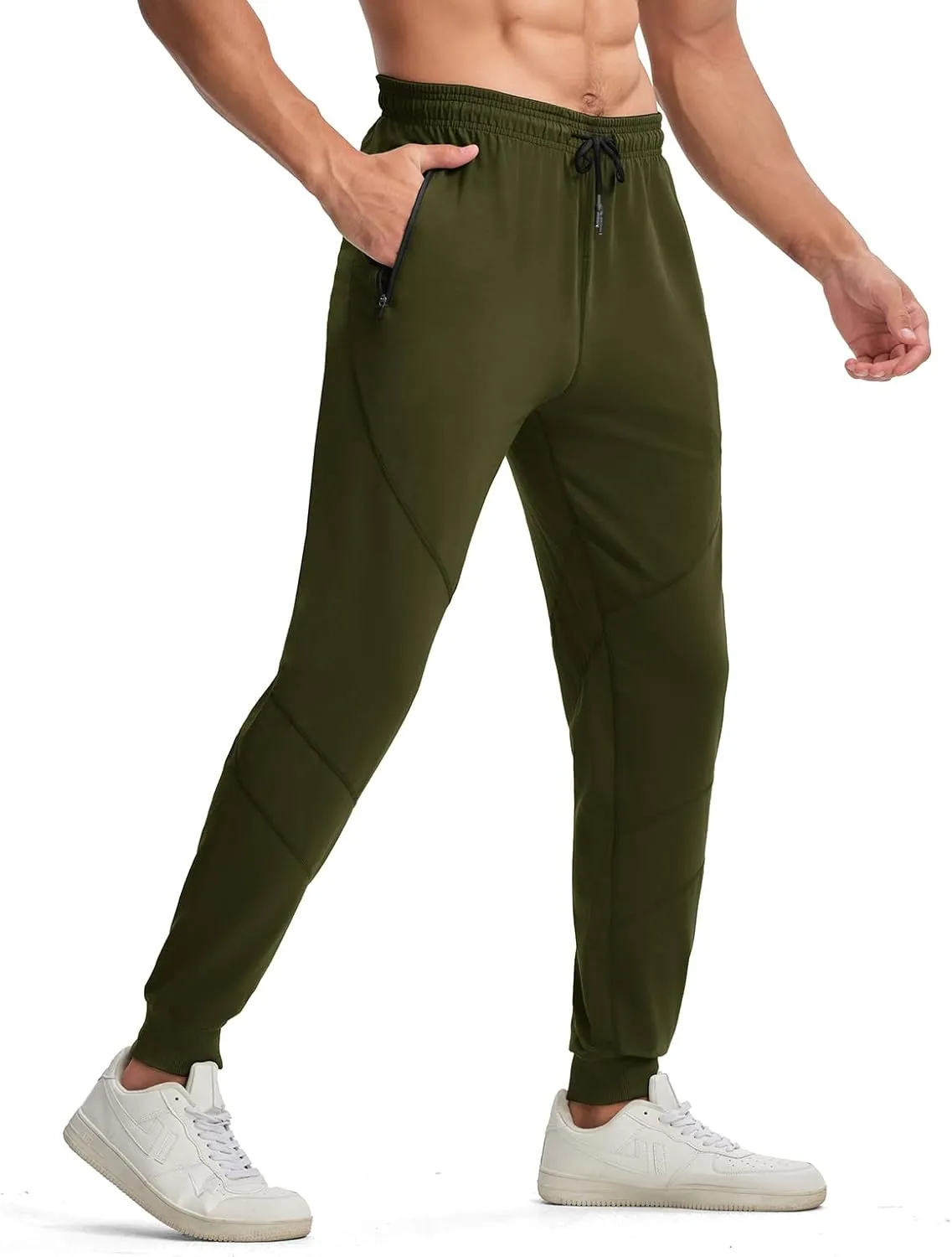 TBMPOY Men's Sweatpants with Zipper Pockets Lightweight Joggers Slim Fit Athletic Pants for Track Running Workout