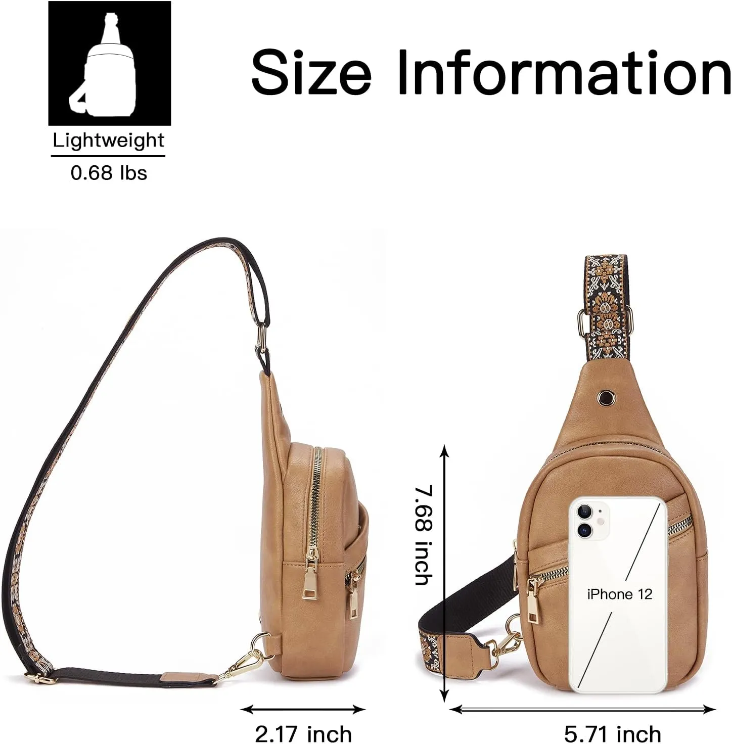 Telena Sling Bag for Women Crossbody Bags Purse for Women Vegan Leather Fanny Pack with Adjustable Strap