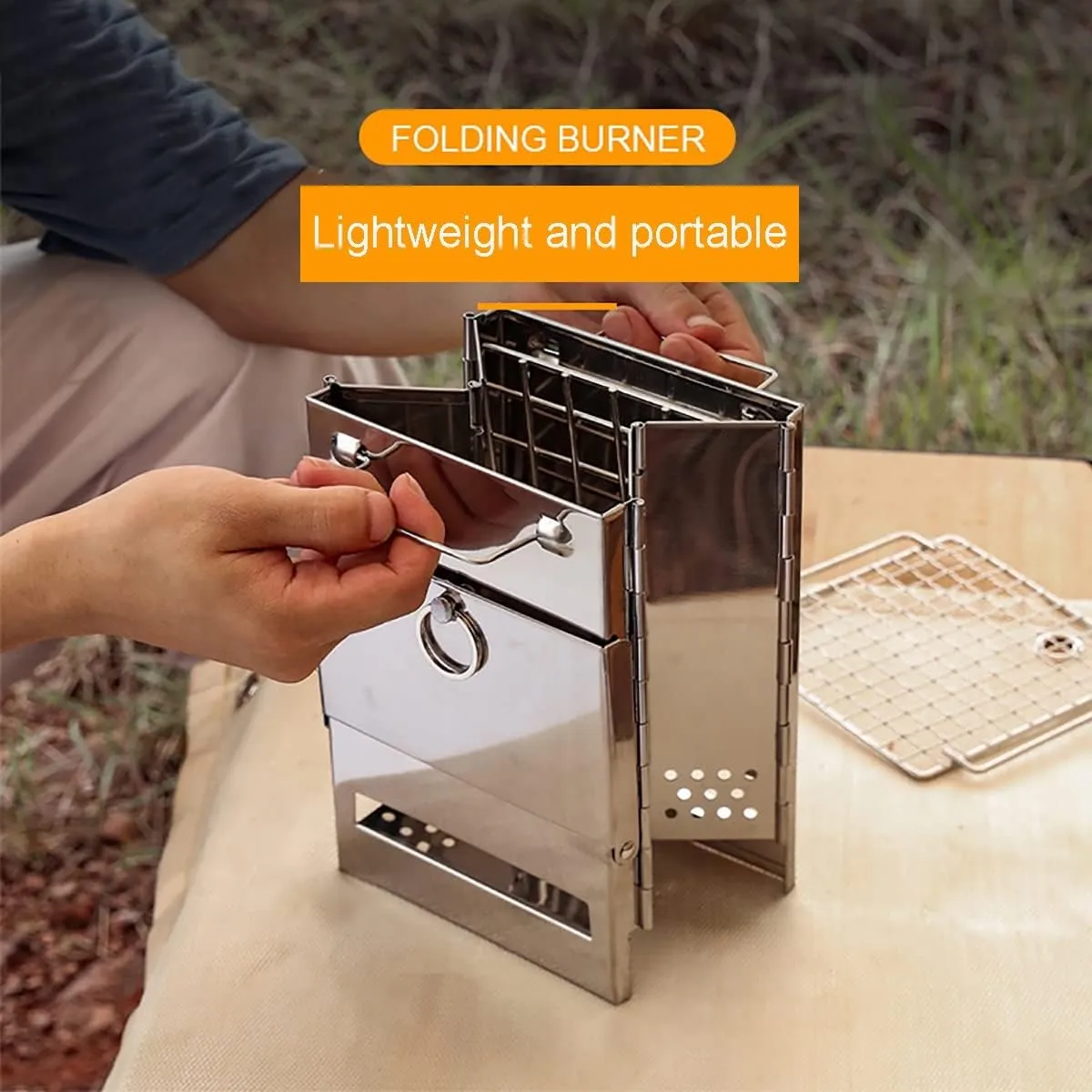 Tent Stove Wood Burning Stove, Camping Stove,Stainless Steel Folding Camp Portable Backpacking Stove,Outdoor Stove
