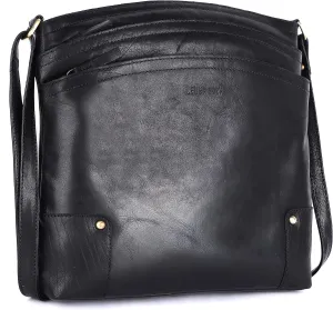 Terry Large Soft Real Leather Womens Crossbody Handbags and Purses-Triple Zip Premium Sling Crossover Shoulder Bag