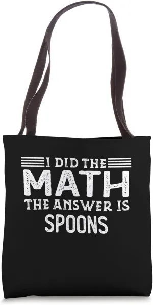 The Answer Is Spoons Funny Math Teacher Student Tote Bag