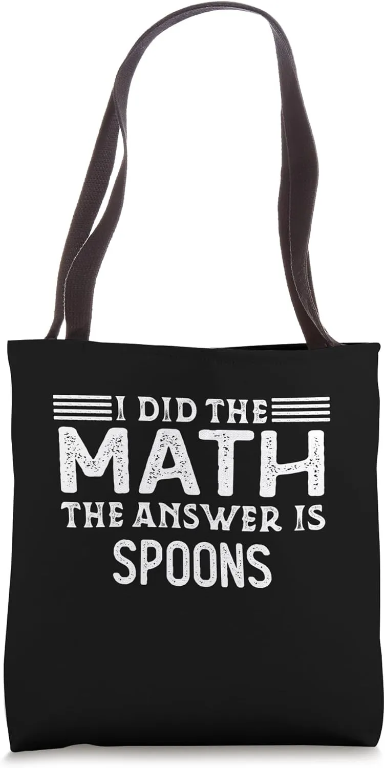 The Answer Is Spoons Funny Math Teacher Student Tote Bag