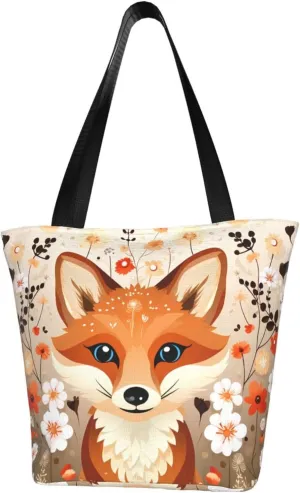 The Fox in the Bush Women's fashion shoulder bag, shopping handbag, suitable for weekend travel shopping shoulder bag messenger bag
