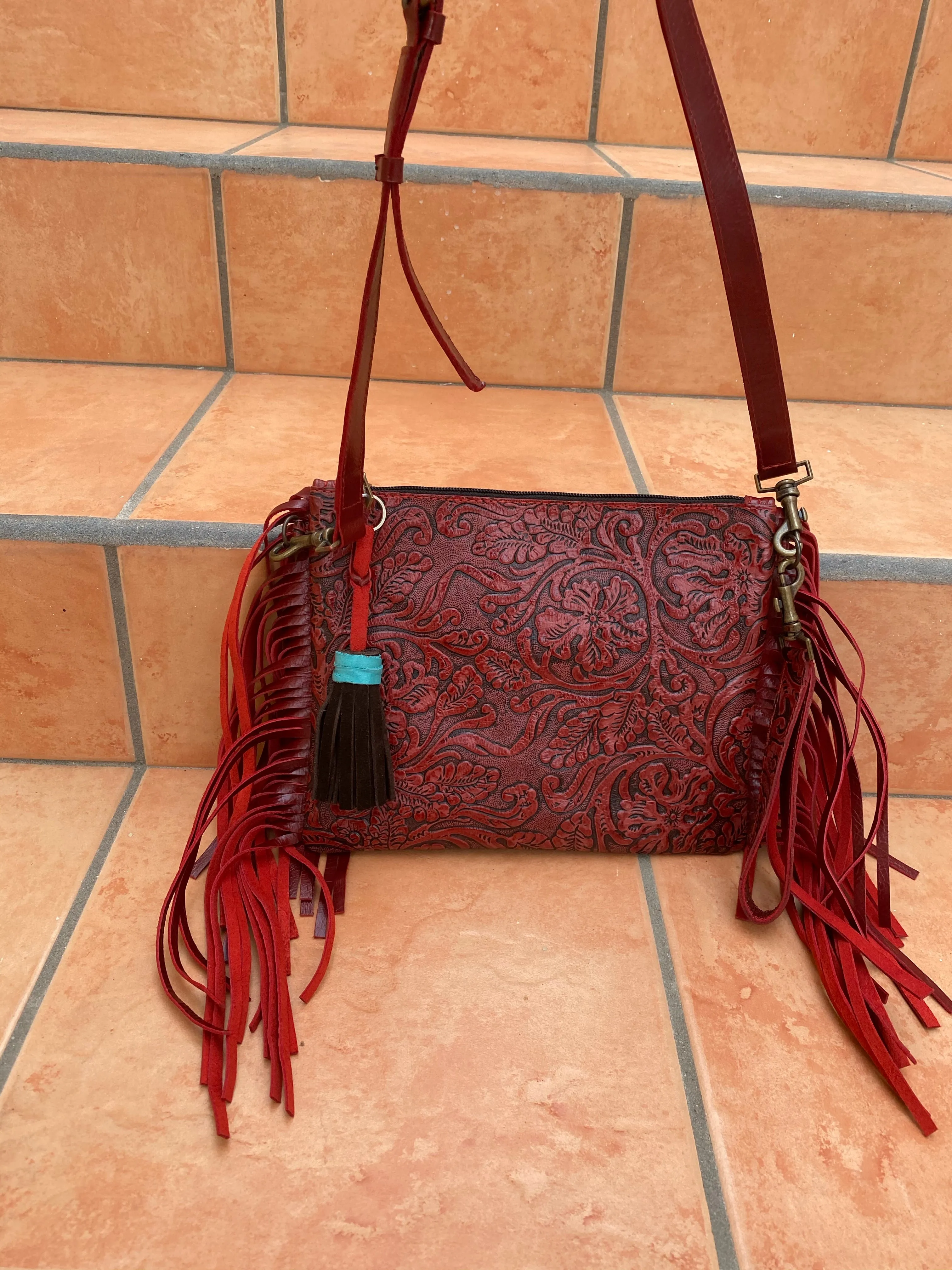 The Red Floral Crossbody bag
