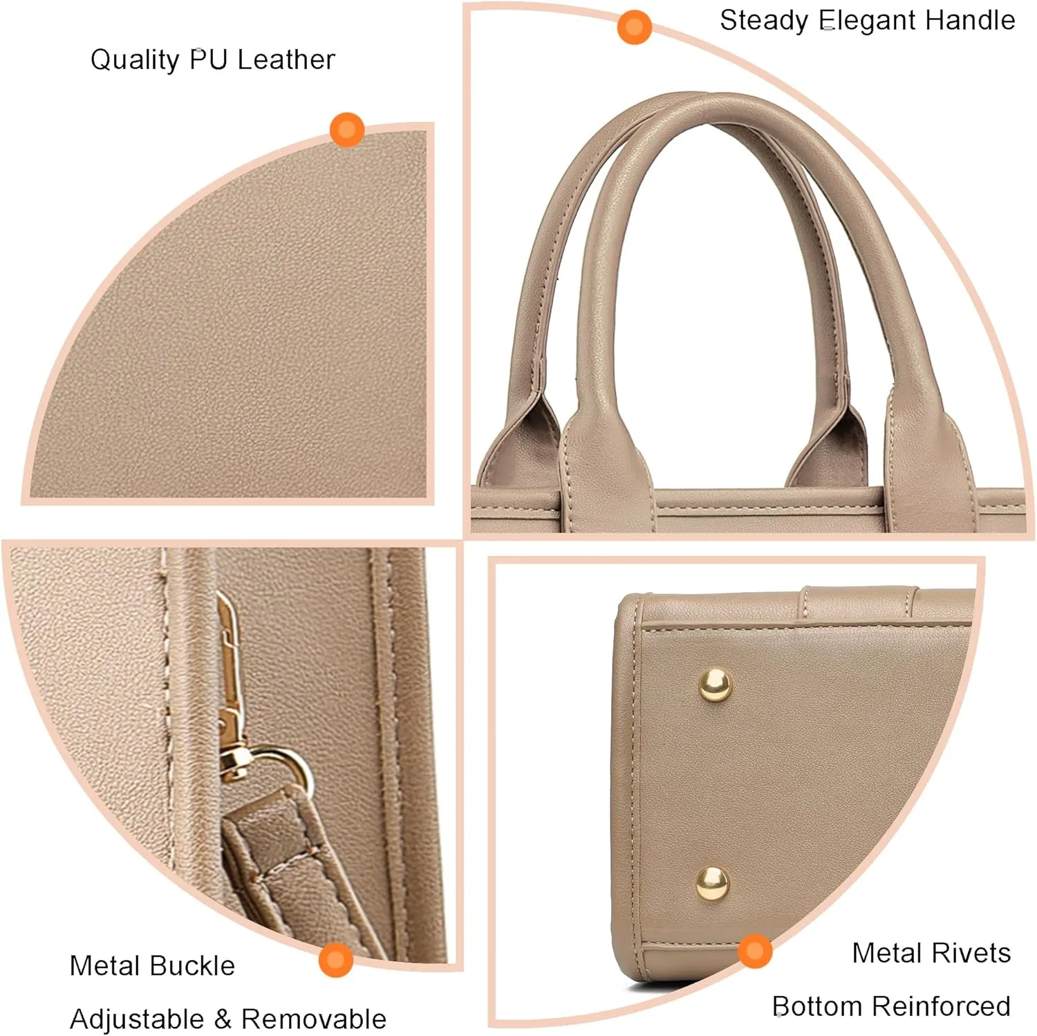 The Tote Bag Crossbody Purses for Women Shoulder Bag Handbags PU Leather Top Handle Bags with zipper
