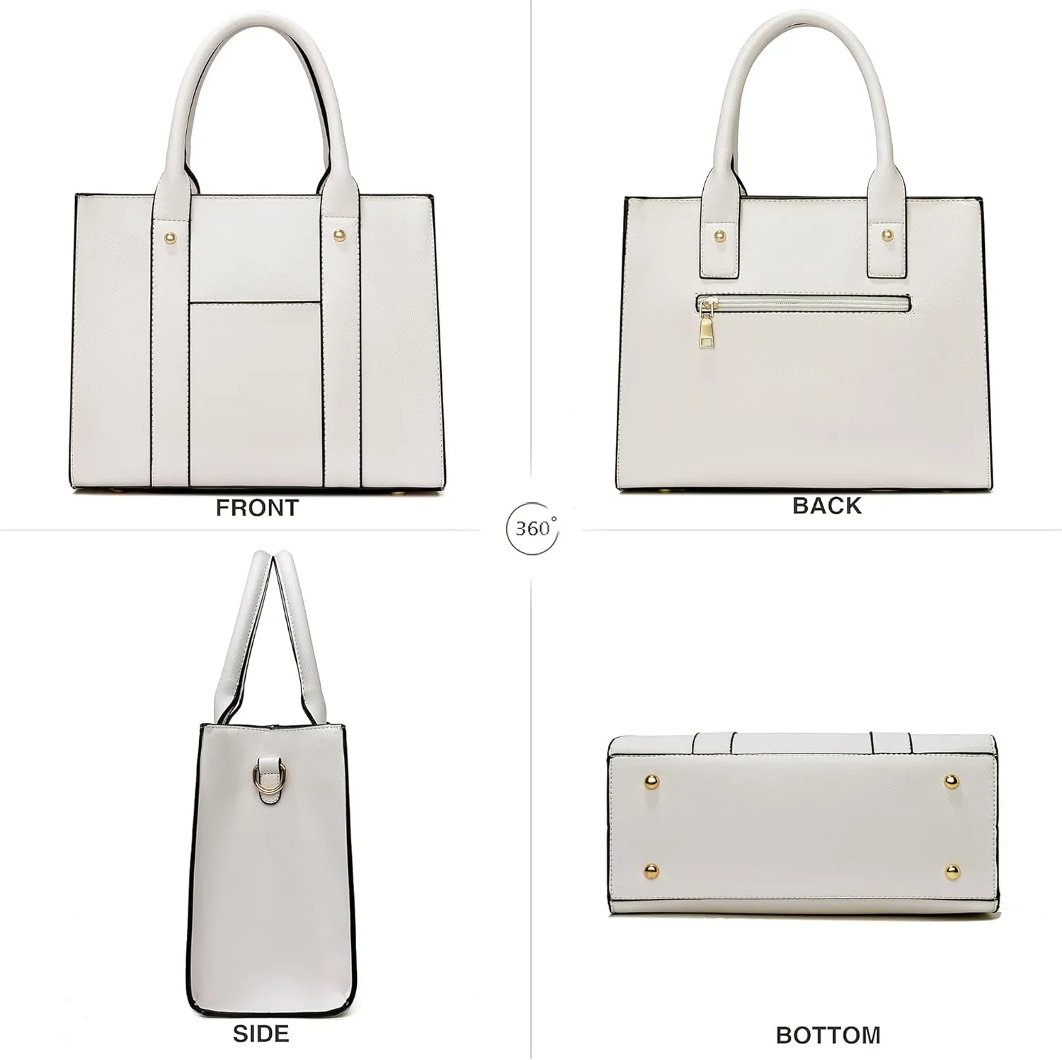 The Tote Bag Crossbody Purses for Women Shoulder Bag Handbags PU Leather Top Handle Bags with zipper