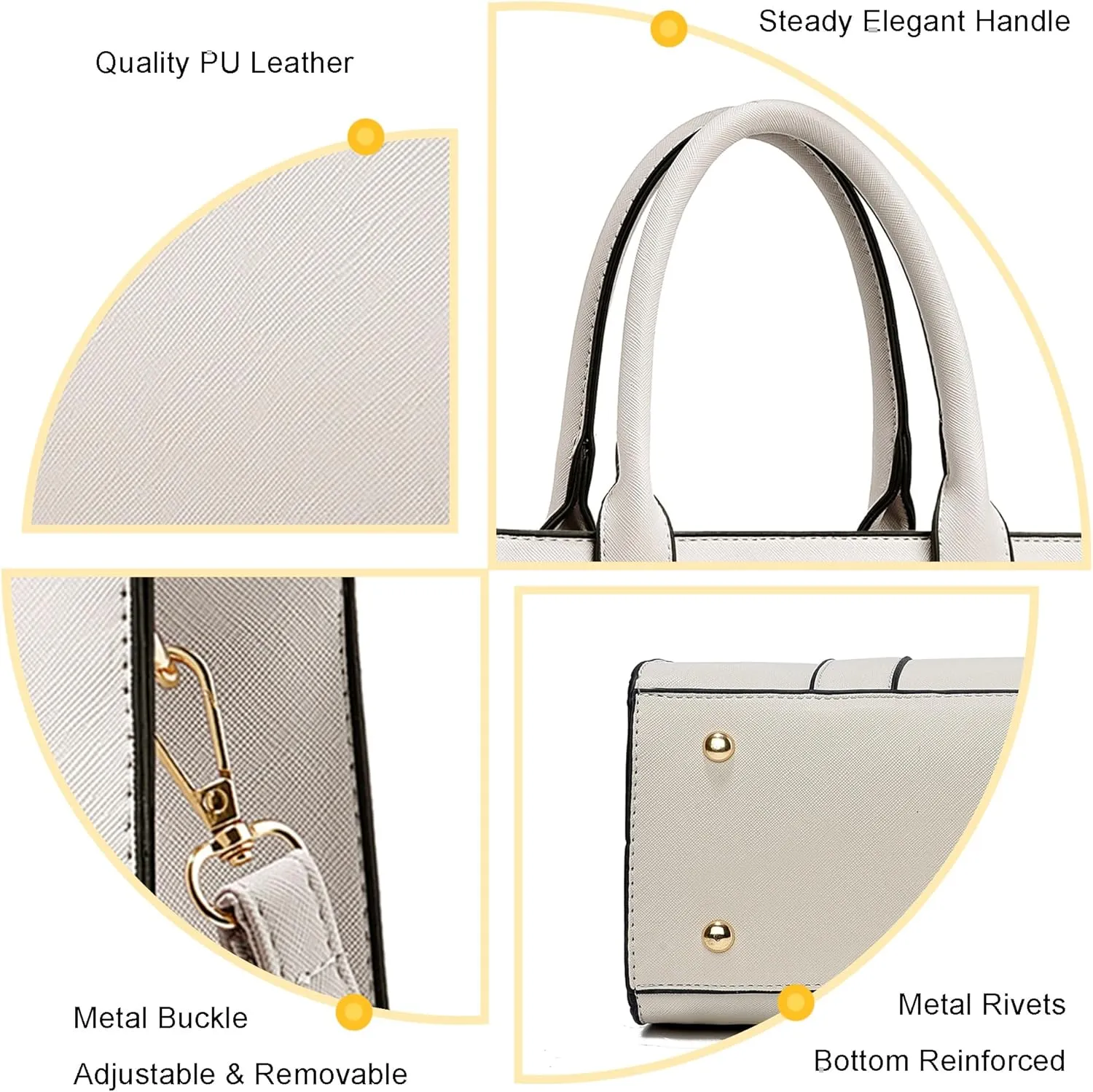 The Tote Bag Crossbody Purses for Women Shoulder Bag Handbags PU Leather Top Handle Bags with zipper