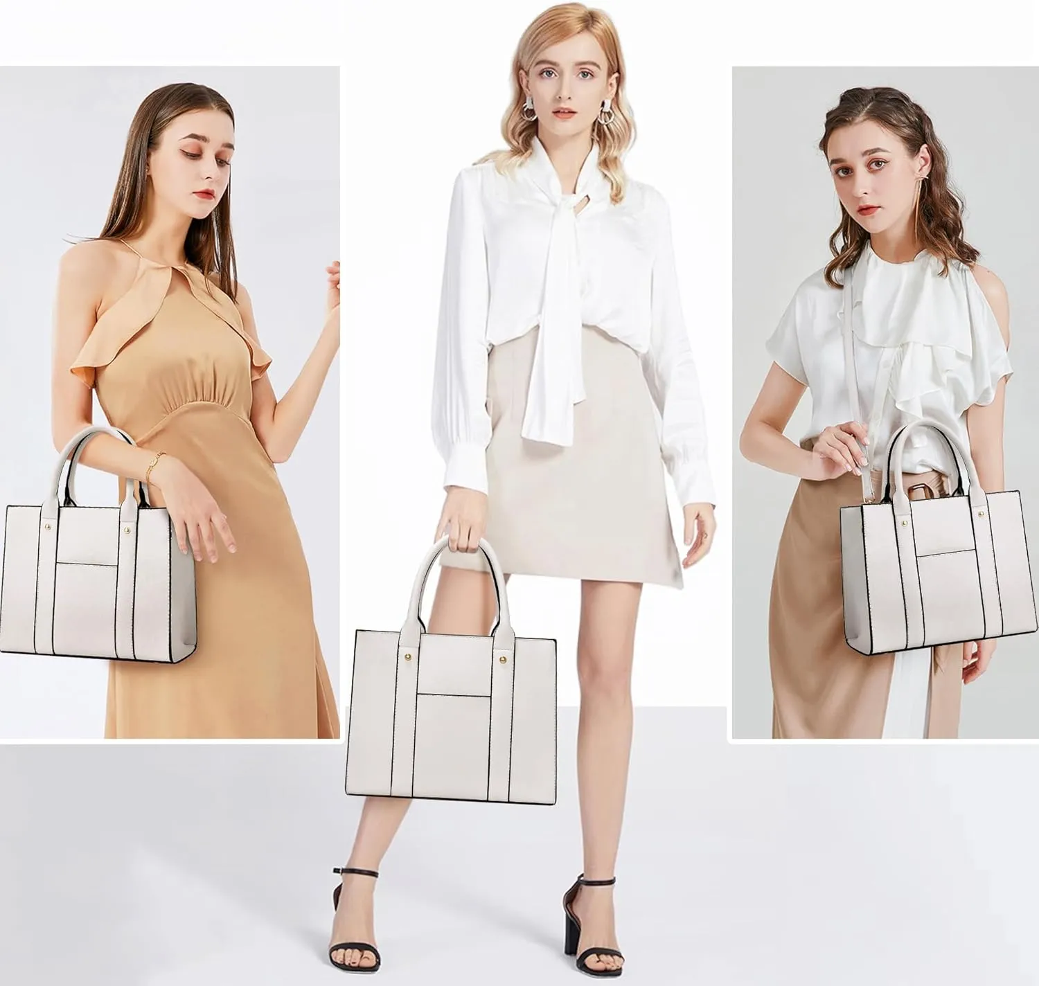 The Tote Bag Crossbody Purses for Women Shoulder Bag Handbags PU Leather Top Handle Bags with zipper
