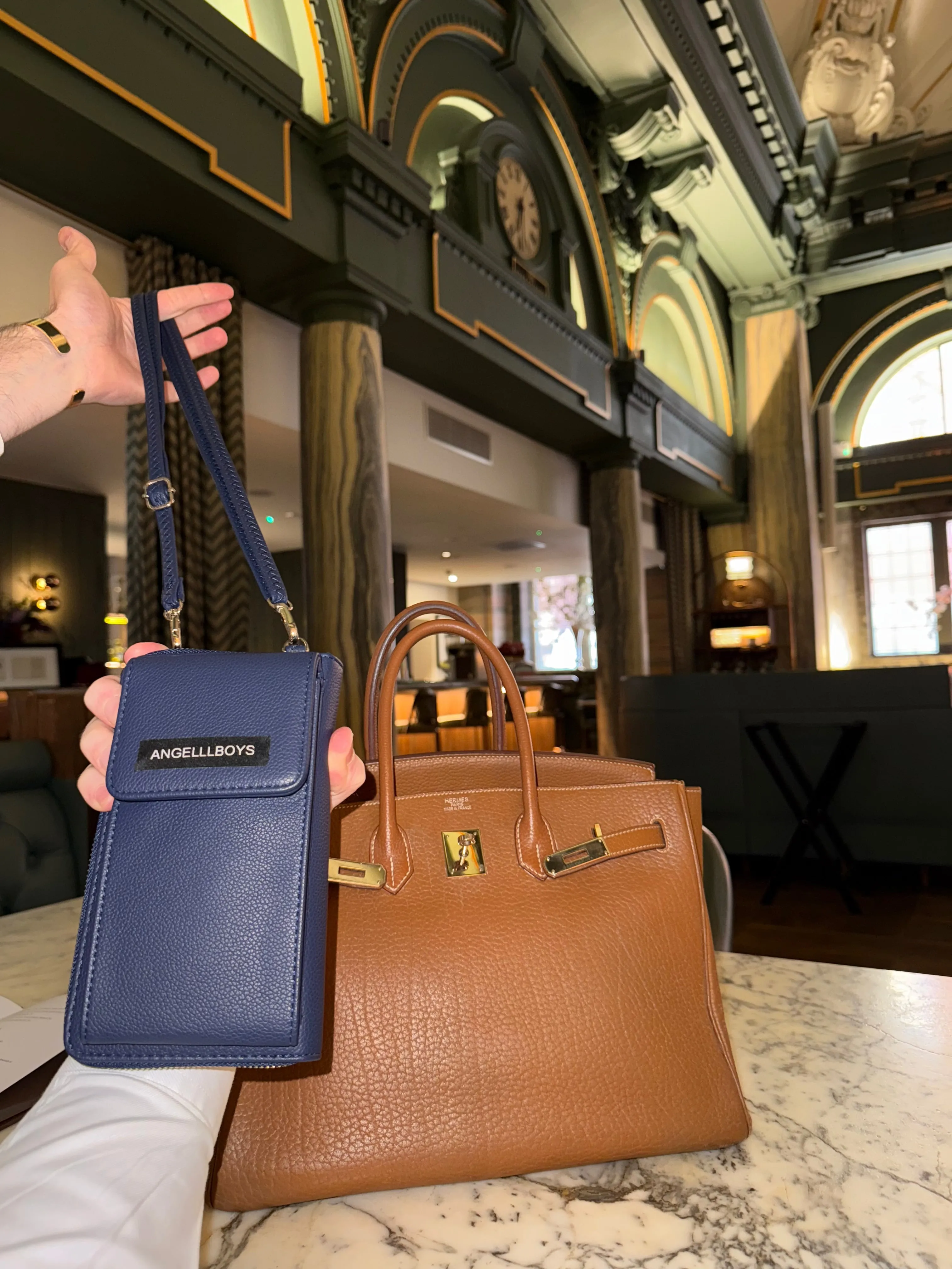 The Windsor Wallet on a Strap in British Marina