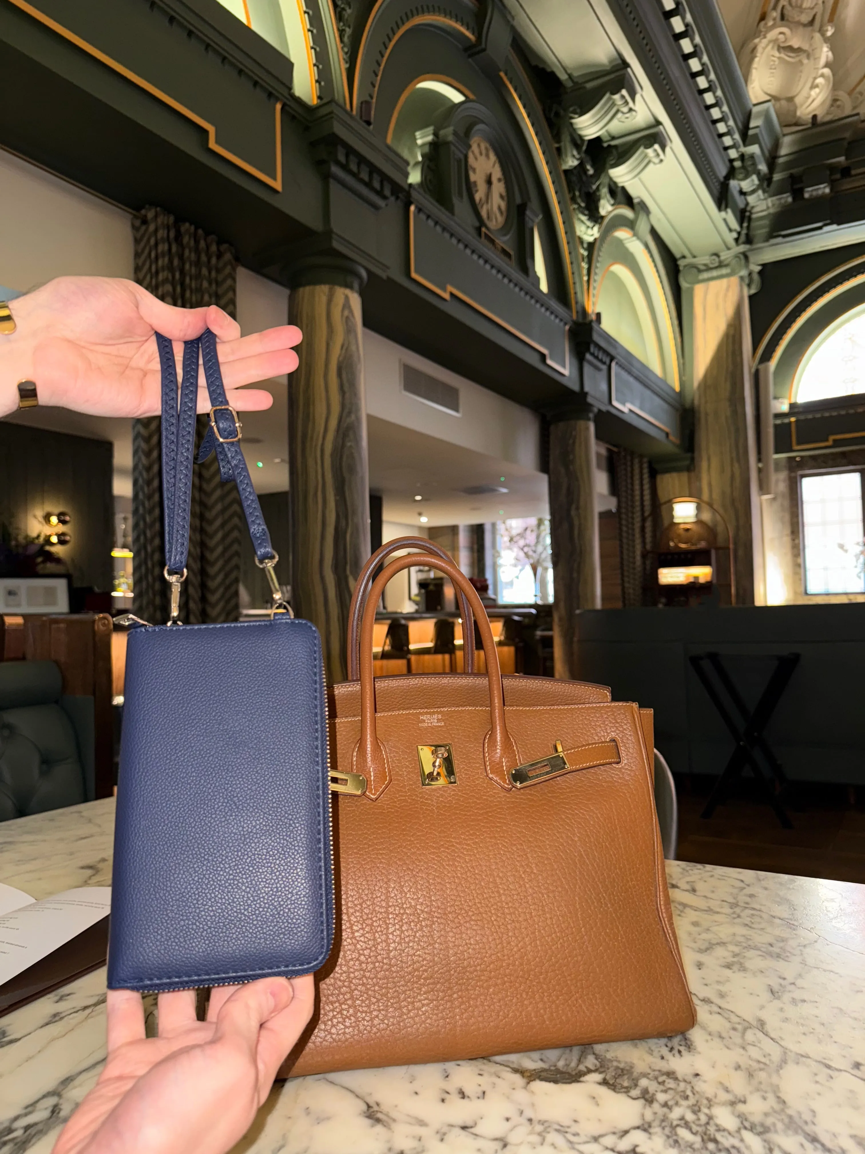 The Windsor Wallet on a Strap in British Marina