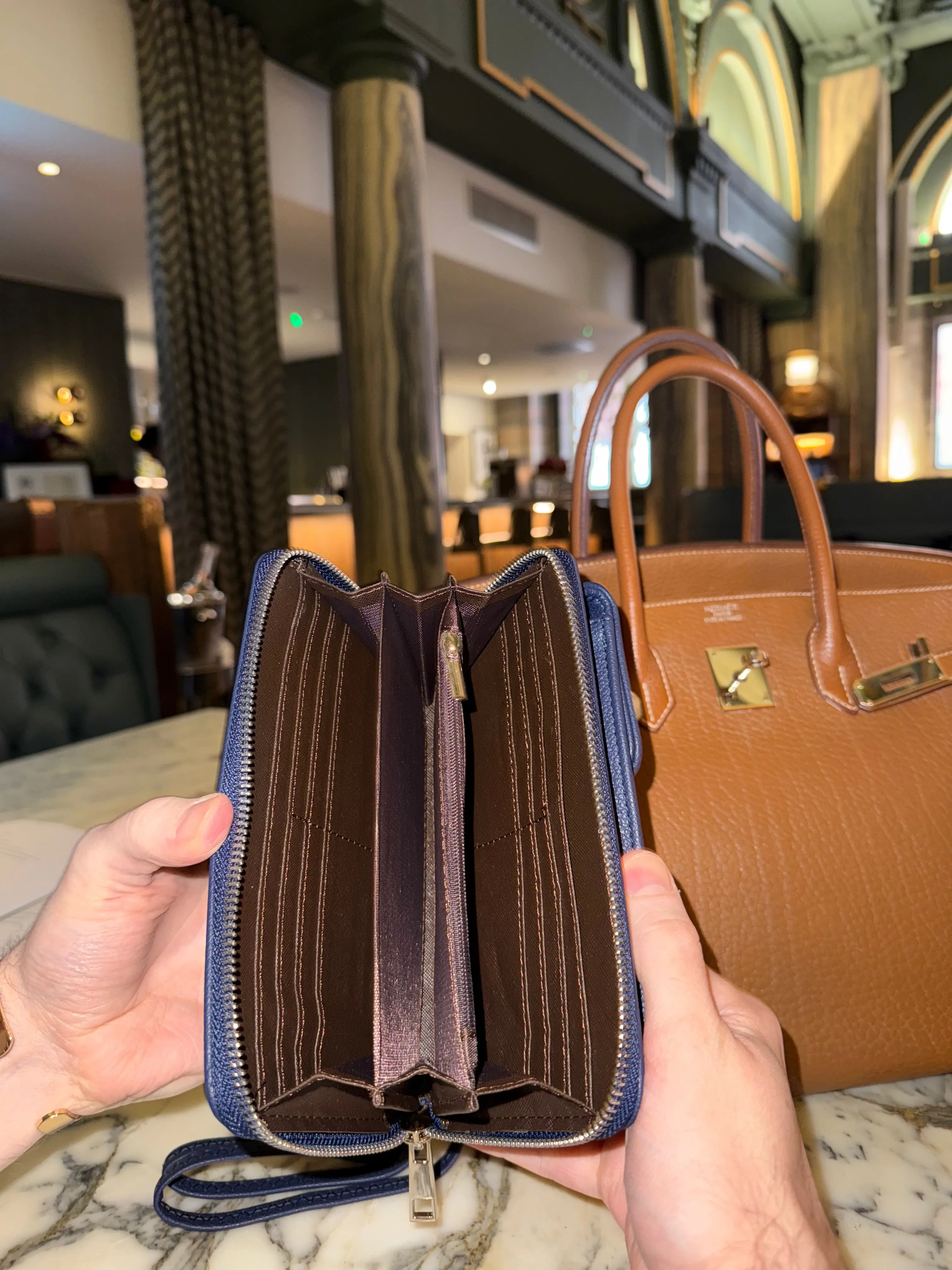 The Windsor Wallet on a Strap in British Marina