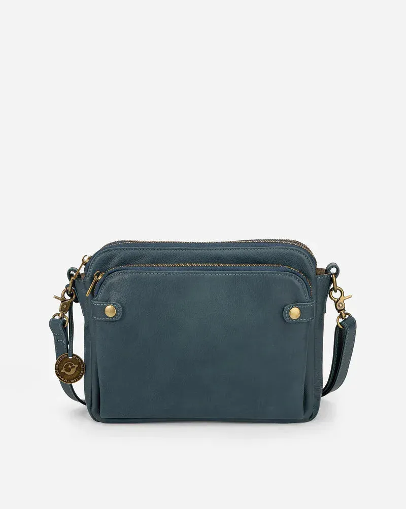 Three-Layer Leather Crossbody Shoulder and Clutch Bag Portable Triple PU Leather Slanting Shoulder Women's Zipper Crossbody Bags