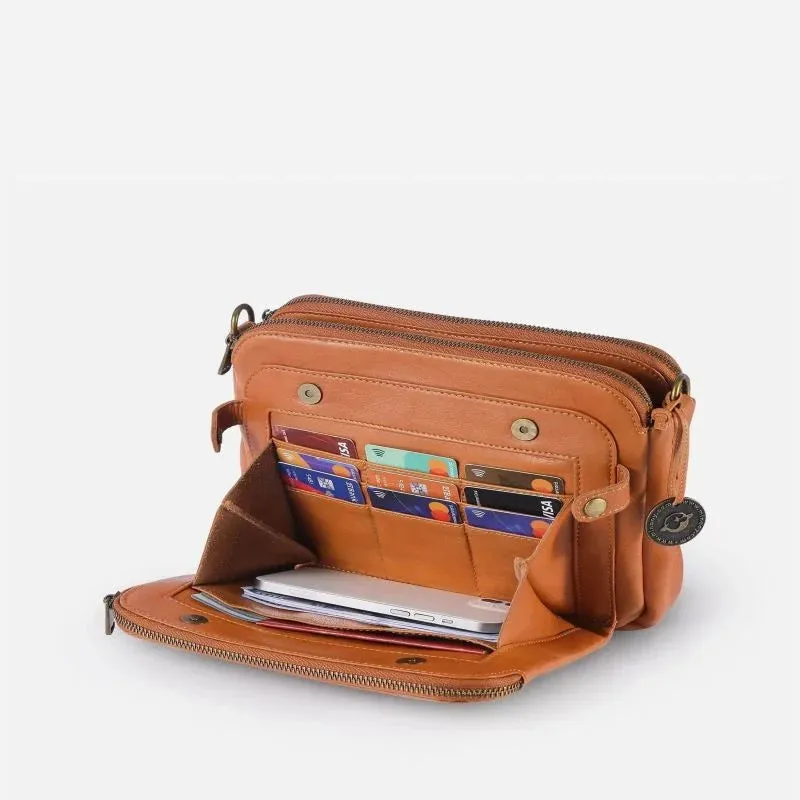 Three-Layer Leather Crossbody Shoulder and Clutch Bag Portable Triple PU Leather Slanting Shoulder Women's Zipper Crossbody Bags