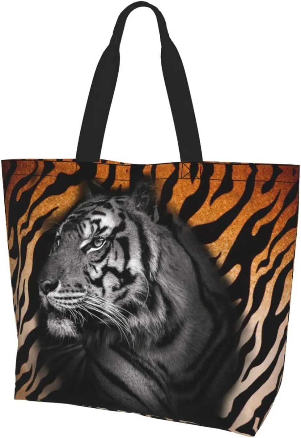Tiger Shoulder Bag Cool Tiger Bags Storage Handle Shopping Bag Portable Animal Bag