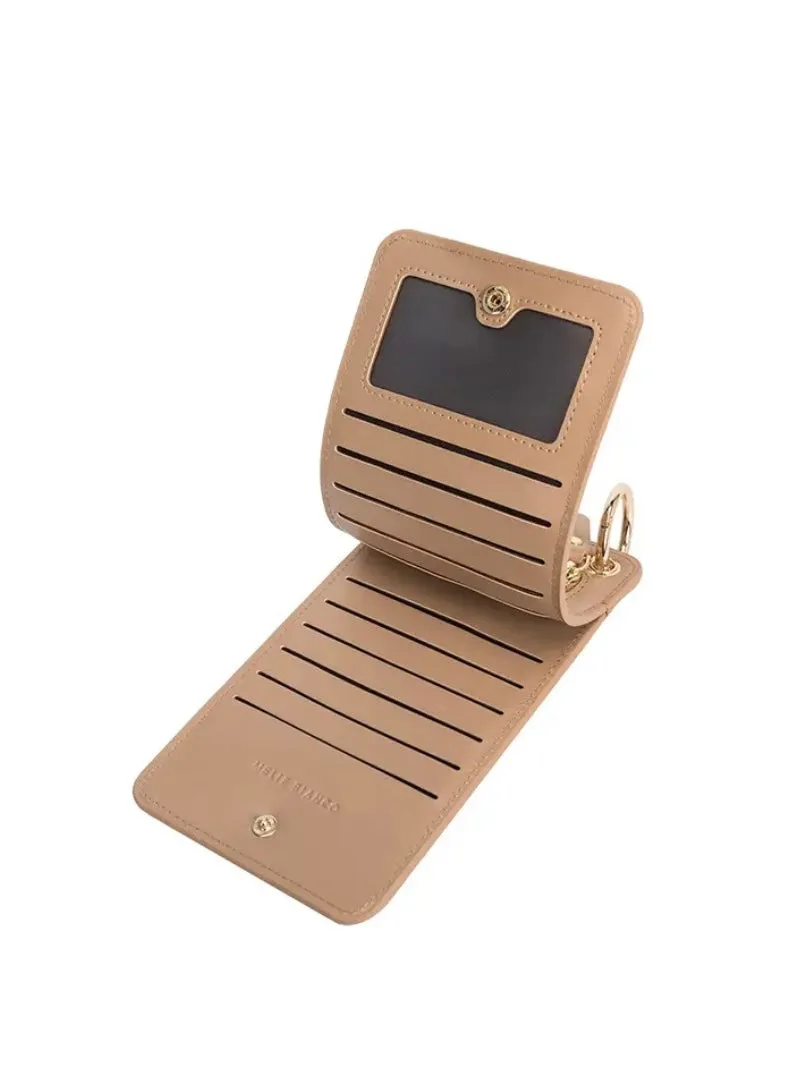 Tina Recycled Vegan Leather Small Crossbody Wallet in Nude