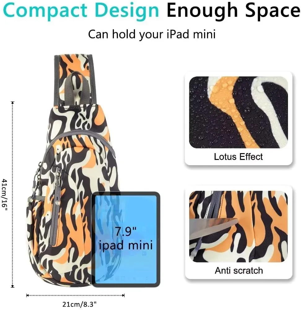 TITECOUGO Small Sling Bag, Lightweight Crossbody Backpack for Men Women, Shoulder Bag for Sports and Outdoor