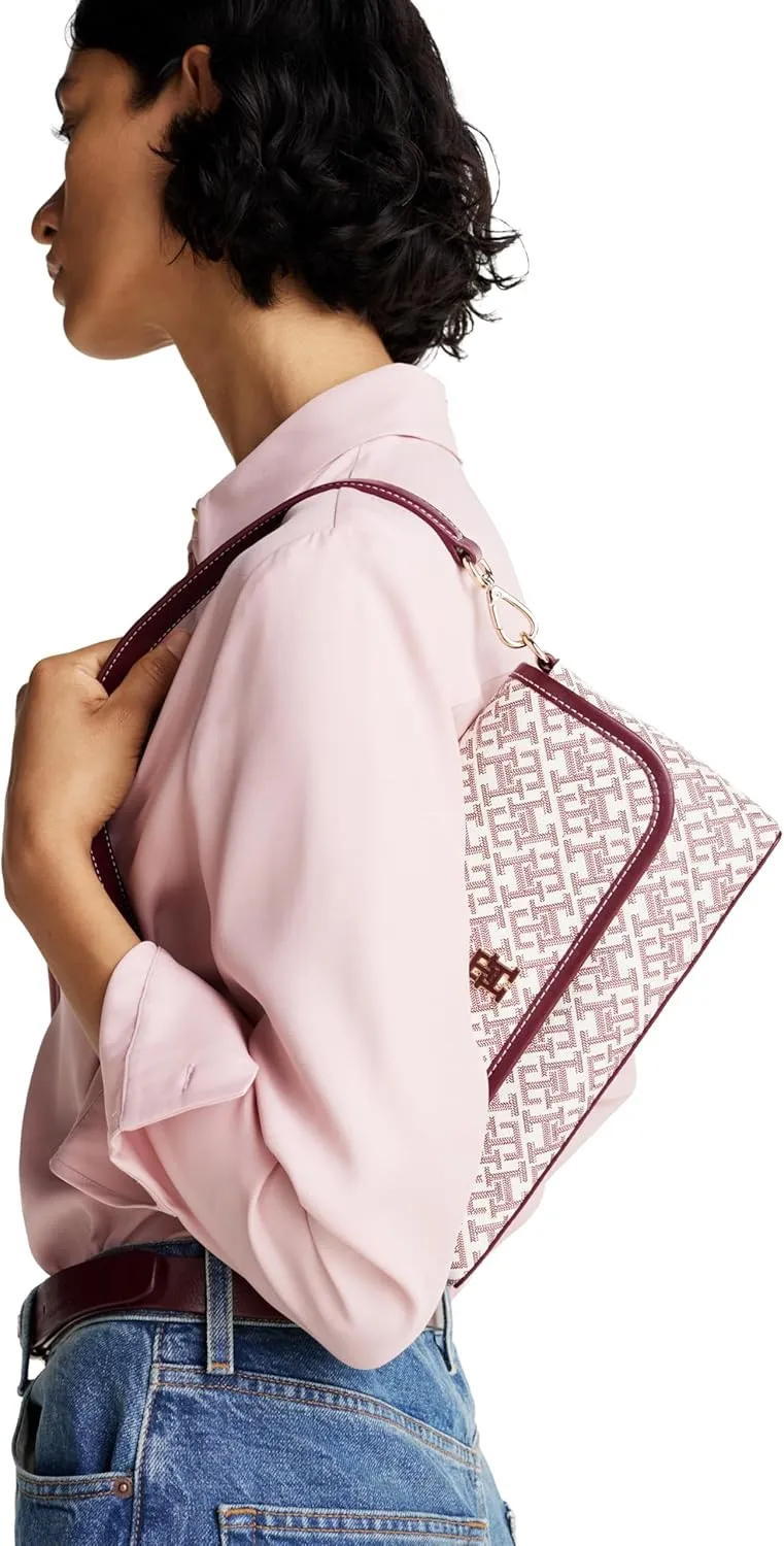 Tommy Hilfiger Monogram Shoulder Bag with Removable Crossbody Strap