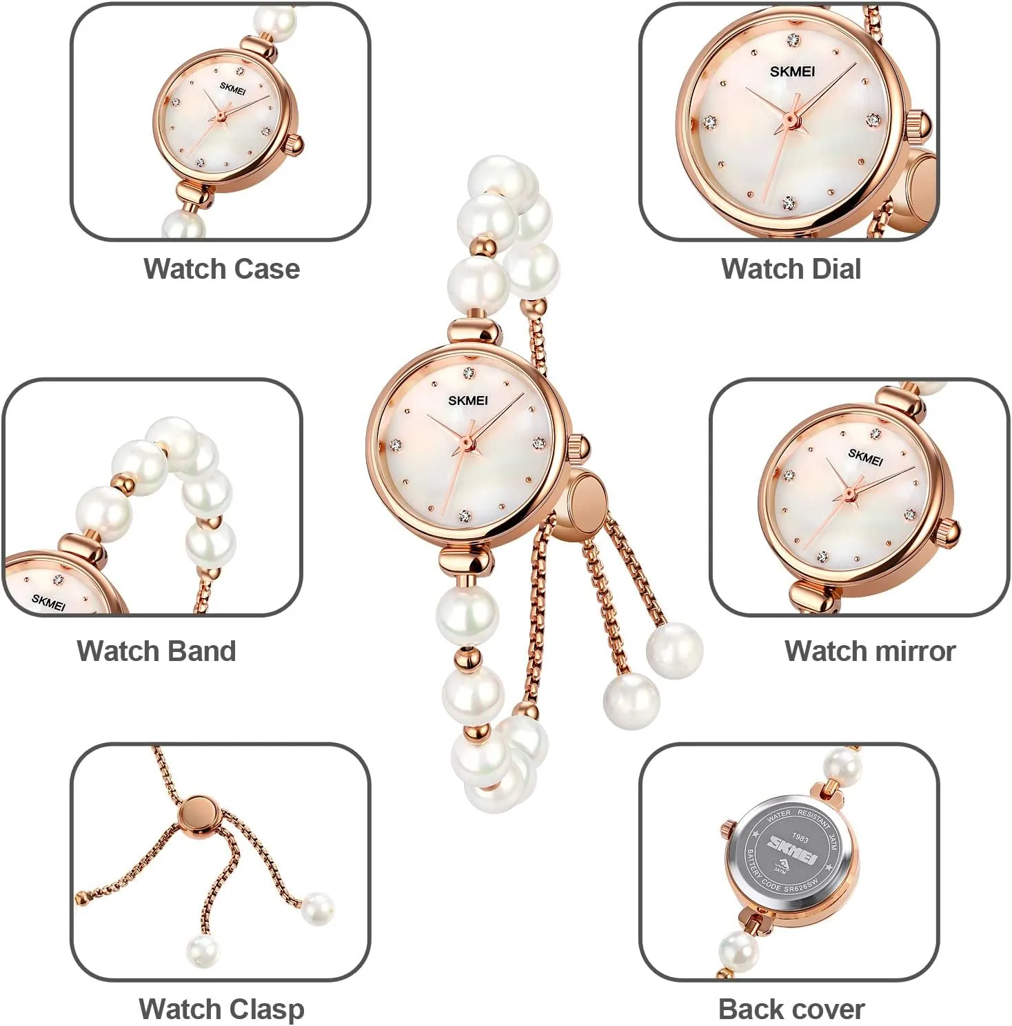 TOOCAT Women Analog Quartz Watch Bling Rose Gold Watches with Glitter Diamonds Bracelet Waterproof Quartz Wristwatch for Female Student