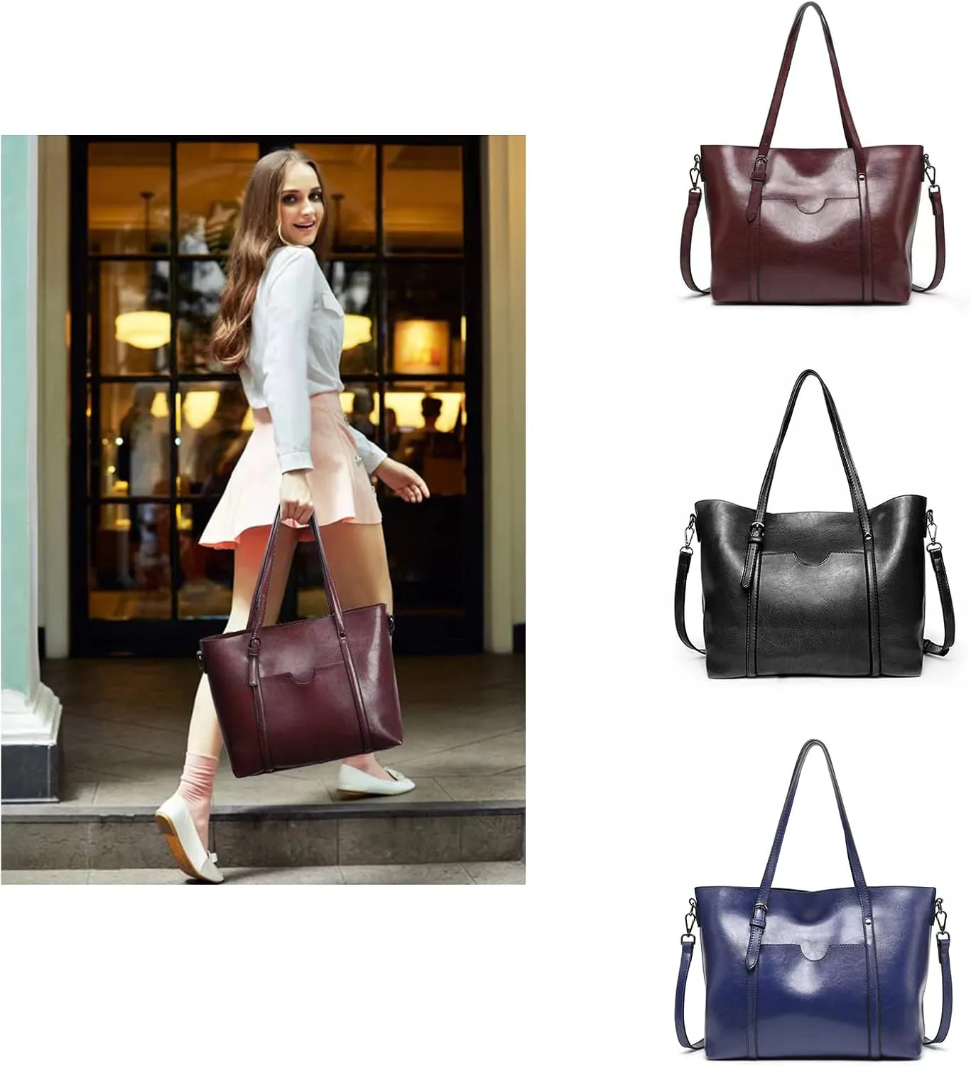 Tote Bag for Women Leather Computer Laptop Bag Business Office Work Bag Briefcase Large Travel Handbag Shoulder Bag