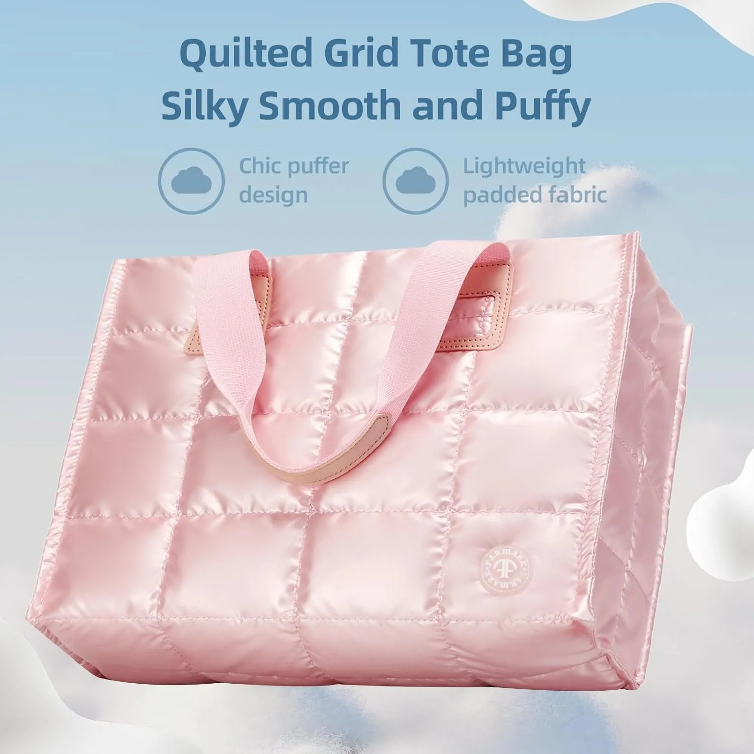Tote Bag for Women Lightweight Puffy Carry On Crossbody Bag Quilted Handbag with Laptop Compartments