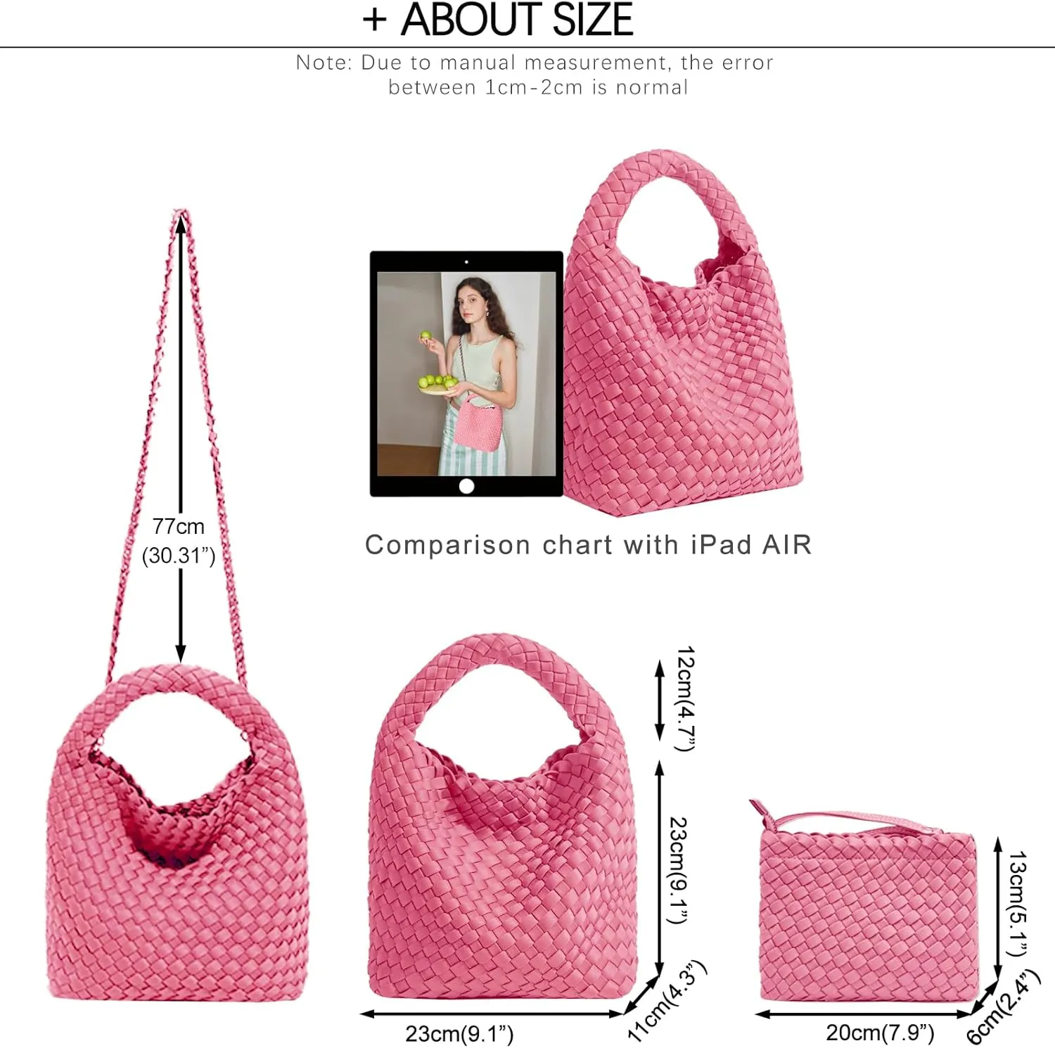 Tote for Women, Ladies Crossbody Handbag, Trendy Shoulder and Bucket Bag, Top-handle Tote Hobo Satchel with Purse