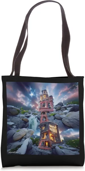 TOWER BETWEEN WORLDS ORIGINAL DIGITAL AI GENERATED ART Tote Bag