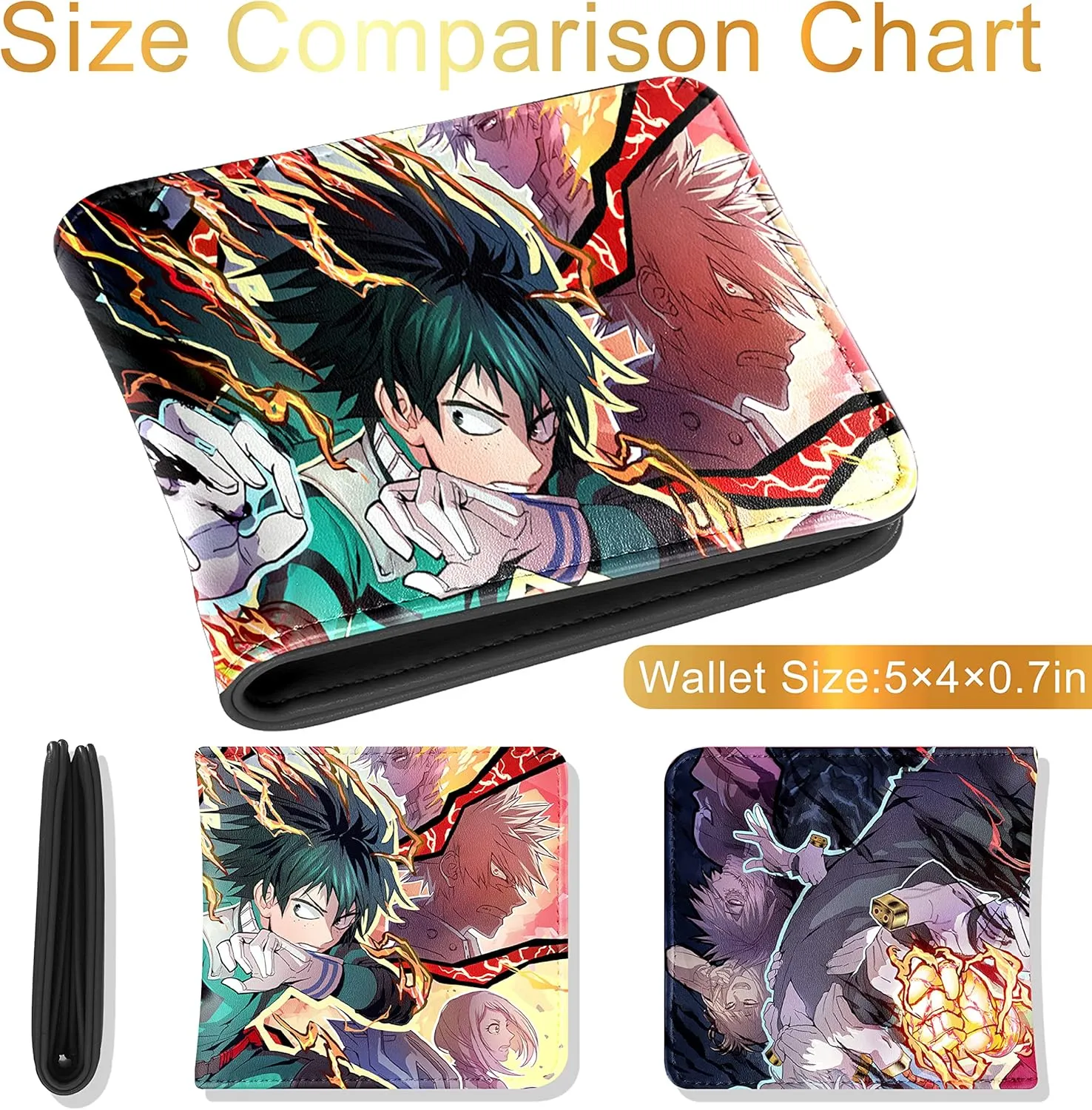 Toyuma Leather Wallet for Teen Boys Kids Purse Credit ID Card Cute Cartoon Kawaii Anime Cool Aesthetic Slim Bifold Small Coin Purses for Youth Men Minimalist Wallet, Angry Boy