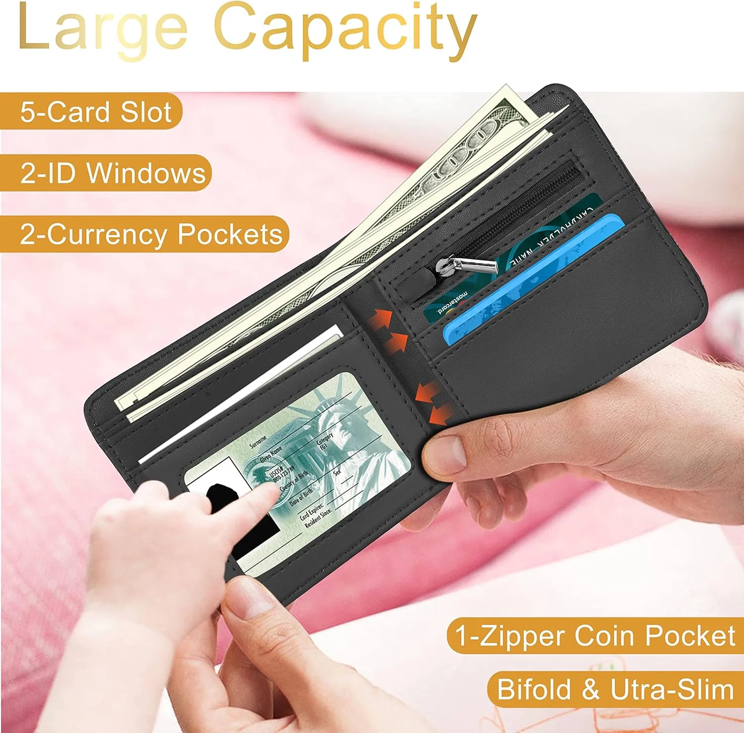 Toyuma Leather Wallet for Teen Boys Kids Purse Credit ID Card Cute Cartoon Kawaii Anime Cool Aesthetic Slim Bifold Small Coin Purses for Youth Men Minimalist Wallet, Angry Boy