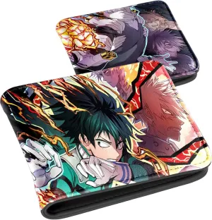 Toyuma Leather Wallet for Teen Boys Kids Purse Credit ID Card Cute Cartoon Kawaii Anime Cool Aesthetic Slim Bifold Small Coin Purses for Youth Men Minimalist Wallet, Angry Boy
