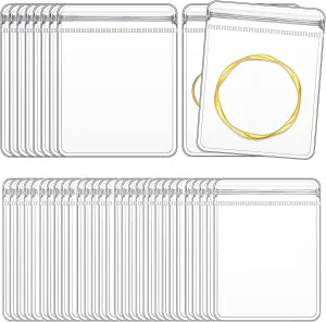 Travel Jewelry Organizer Case,Jewelry Storage Book with 45 Portable Thick PVC Pouches,Jewelry Organizer Zipper Bags for Necklaces Bracelet Rings and Earrings (front cover removable)