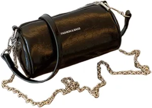 Trendy Silver Cylinder Bag for Women, Premium Soft Pillow Purse, Versatile Shoulder/Crossbody Bag Stylish Design