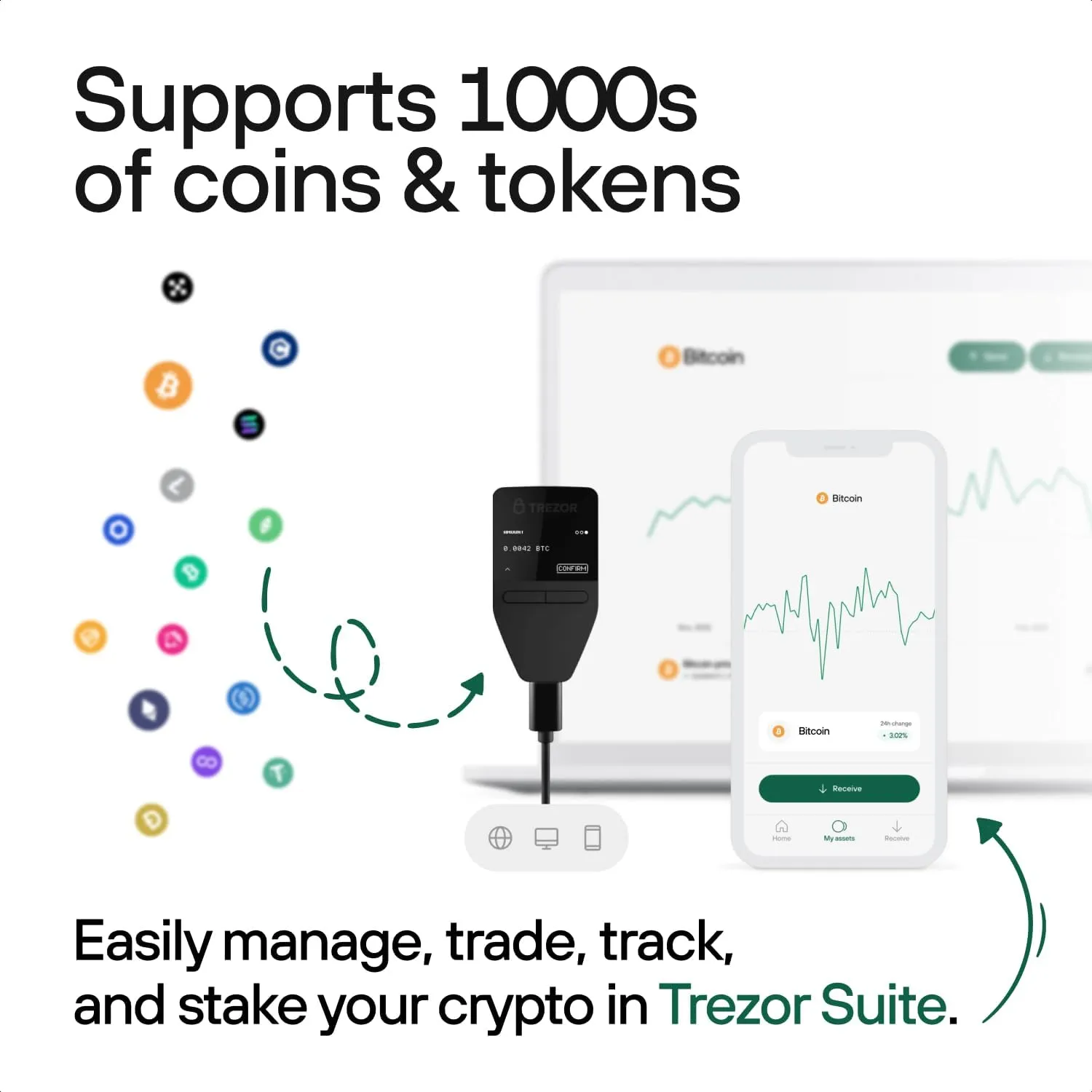 Trezor Safe 3 - Passphrase & Secure Element Protected Crypto Hardware Wallet - Buy, Store, Manage Digital Assets Simply and Safely (Cosmic Black)