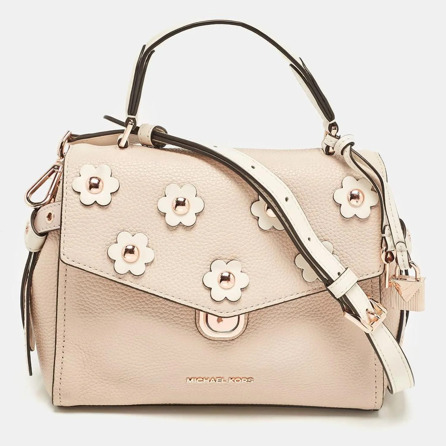 Tricolor Leather Small Embellished Bristol Top Handle Bag