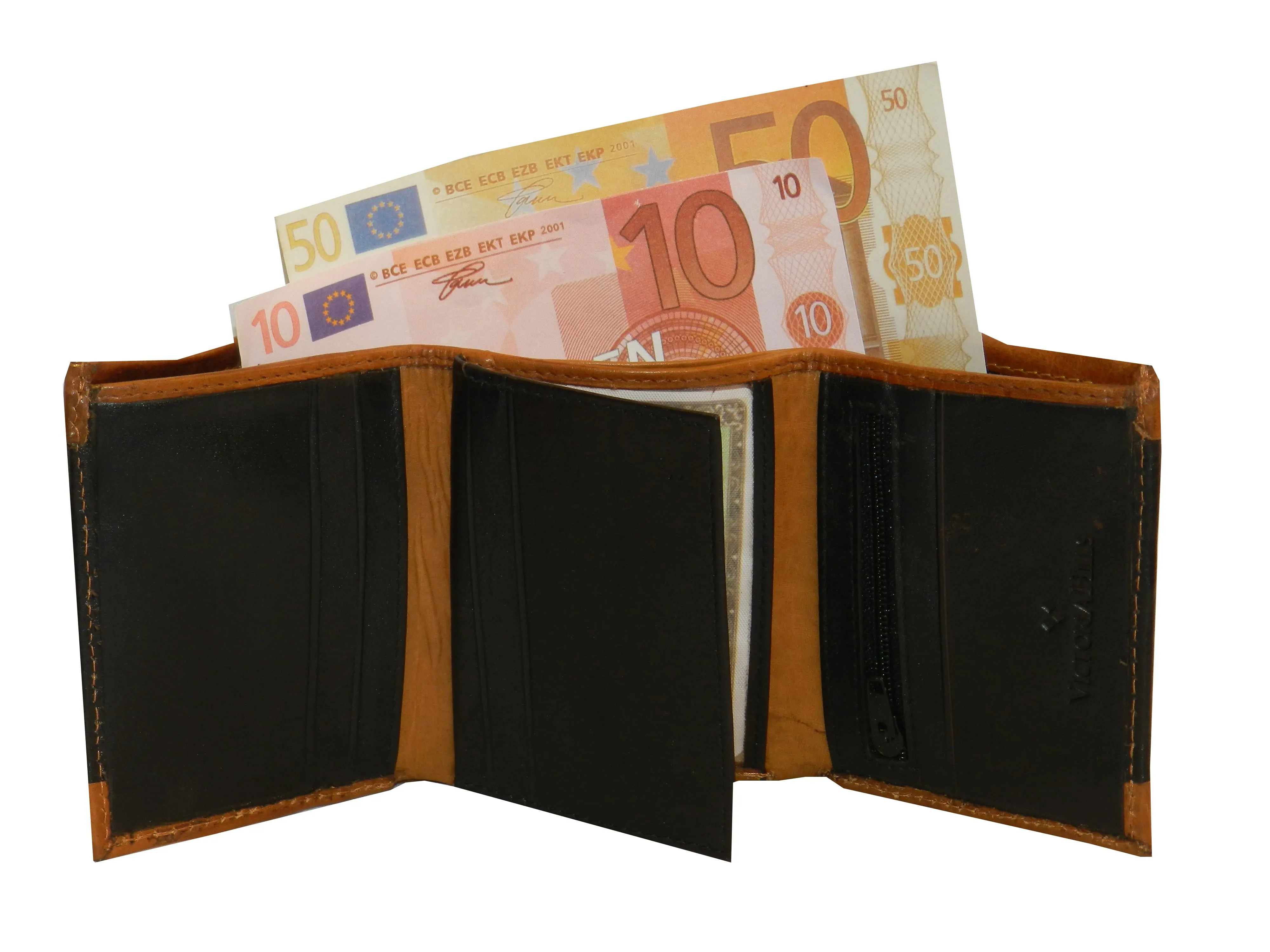 Trikon 8 Card Trifold Wallet Full Elastic #1093N [Elastic]