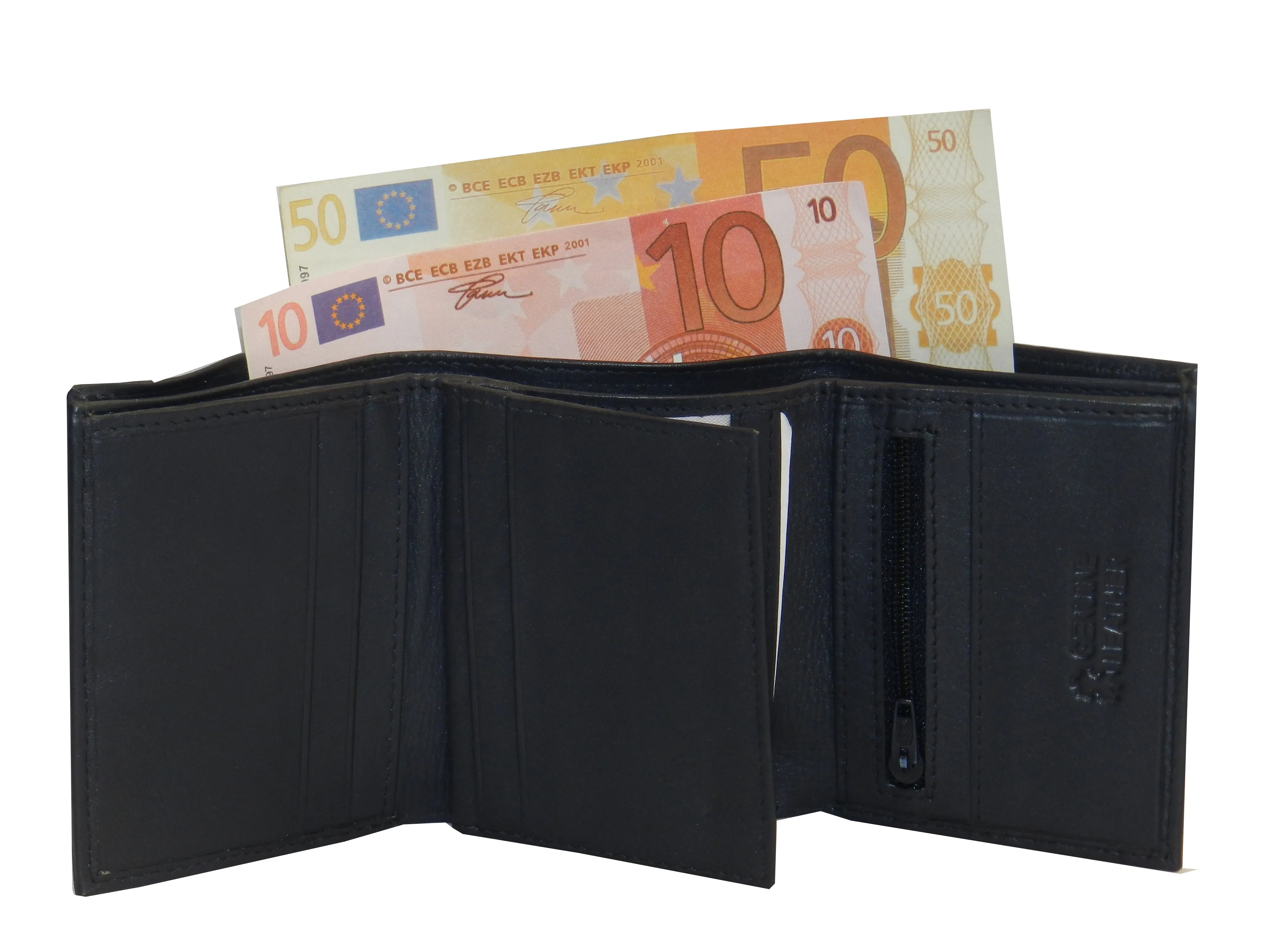 Trikon 8 Card Trifold Wallet Full Elastic #1093N [Elastic]