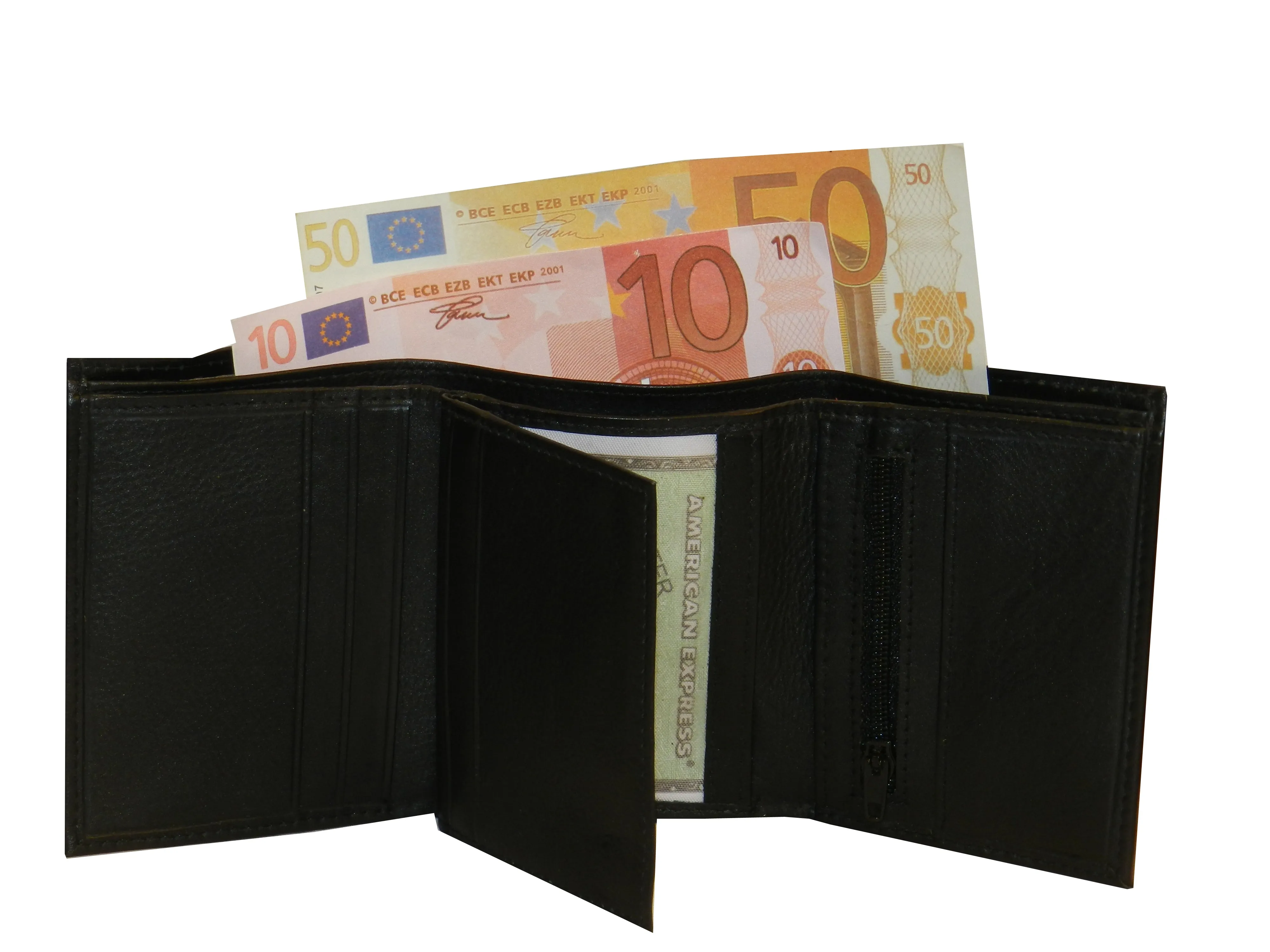 Trikon 8 Card Trifold Wallet Full Elastic #1093N [Elastic]