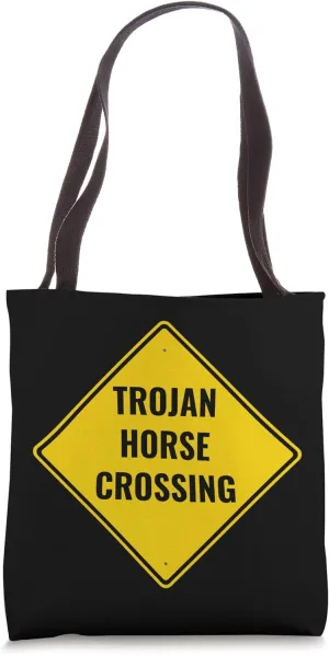 Trojan Horse Crossing Tech Humor Bug Computer Virus Tote Bag
