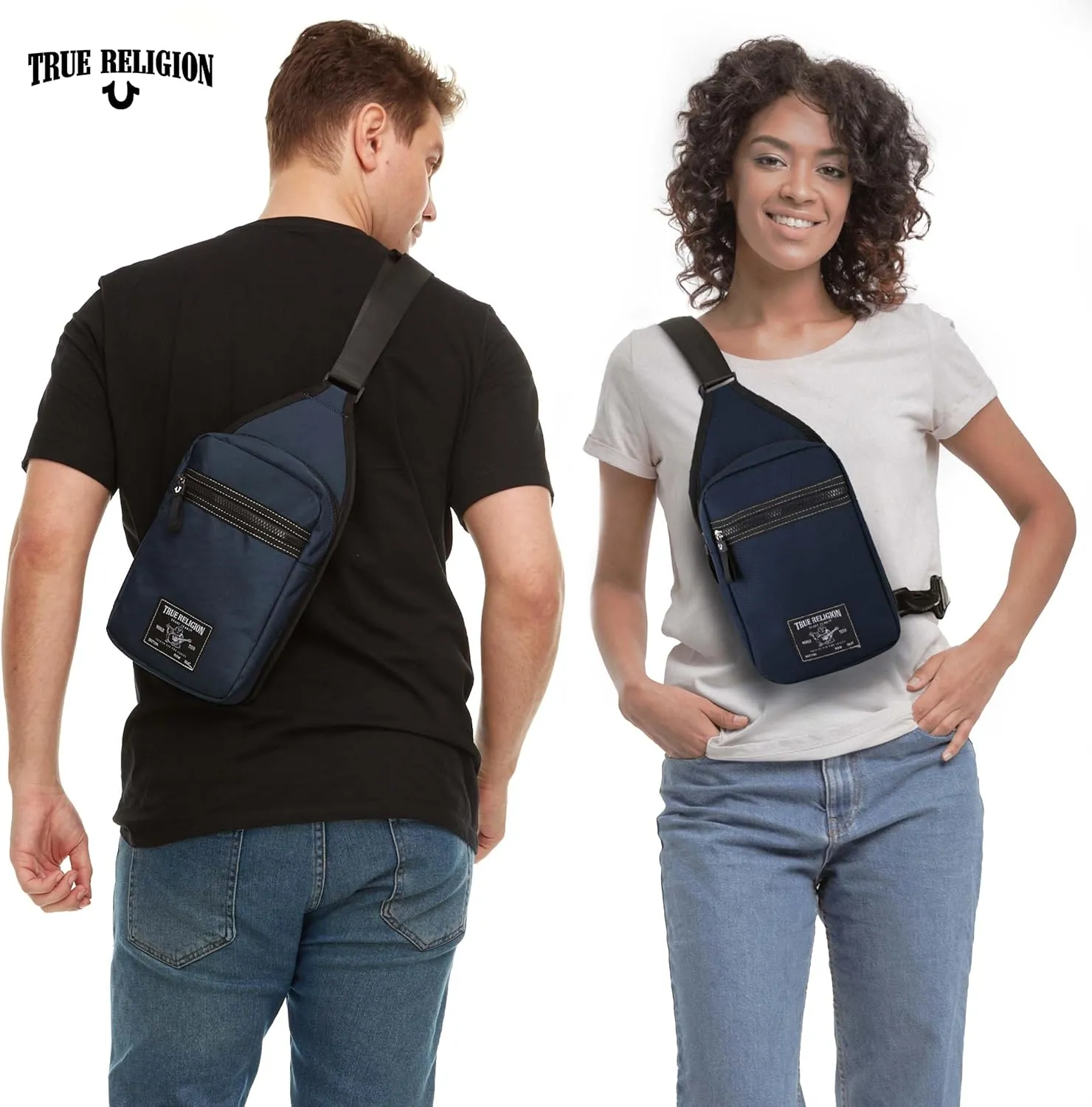 True Religion Crossbody Bags for Women & Men, Sling Bag for Men, Women Cross Body Bag, Sling Backpack Travel Bag Travel Purse