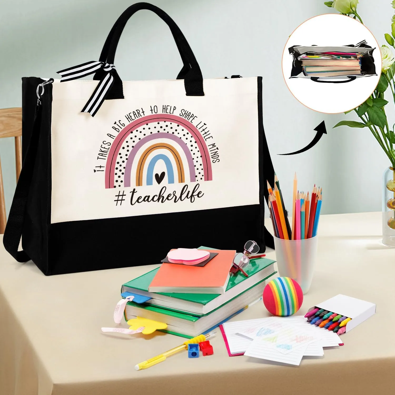 UAREHIBY Teacher Appreciation Gifts for Women with Tote Bag,Back To School Gift,Thank You Teacher Gifts from Student