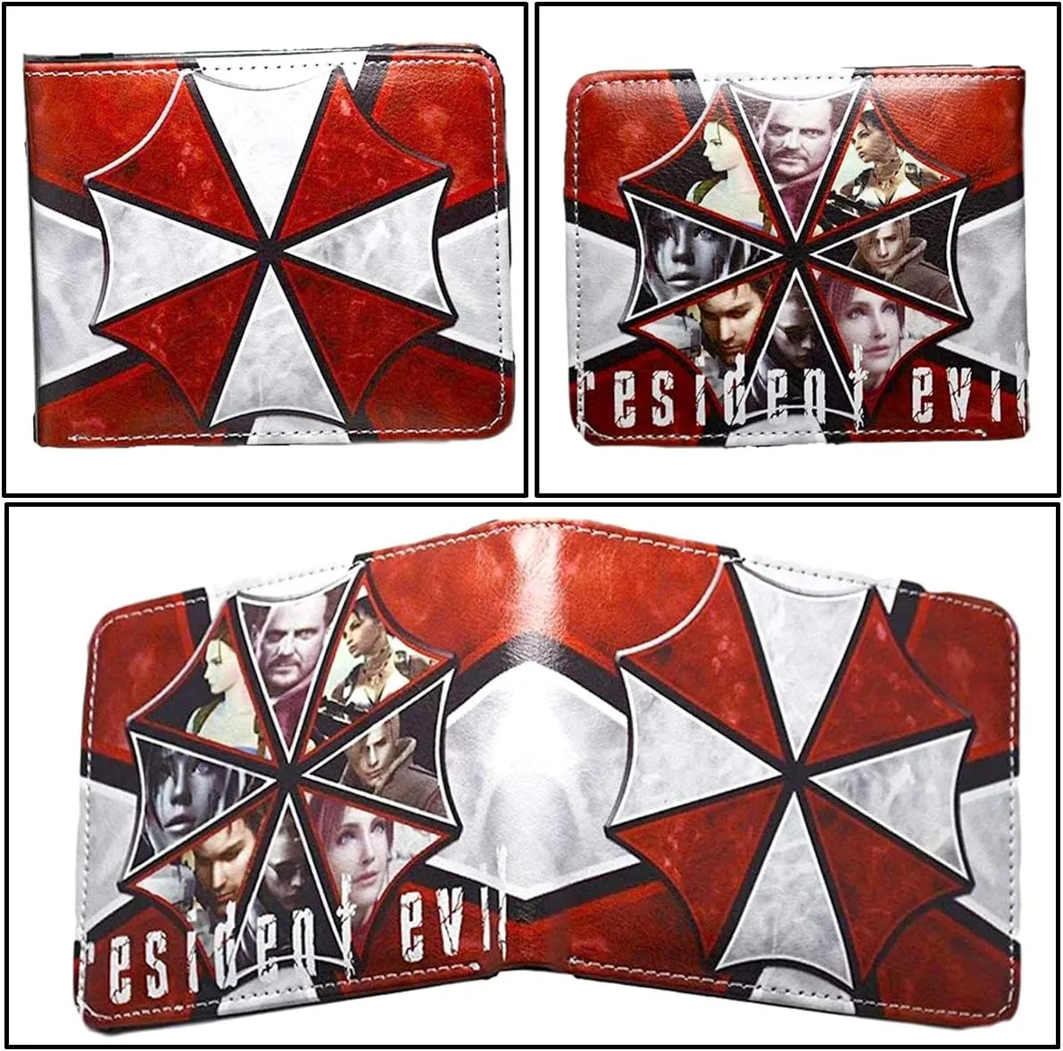 Umbrella Corporation Themed Logo PU Leather Wallet Bi-fold Wallet for Men (style A)