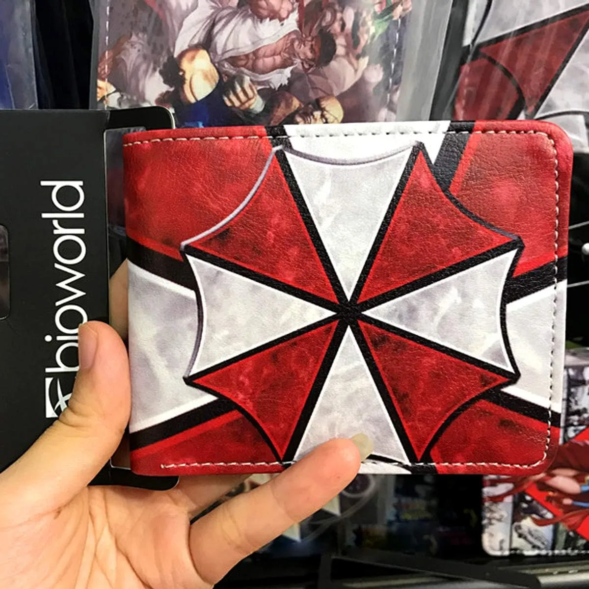 Umbrella Corporation Themed Logo PU Leather Wallet Bi-fold Wallet for Men (style A)