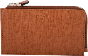 Unisex Genuine Leather Coin Purse Pouch Change Purse With Zipper For Men Women - Tan
