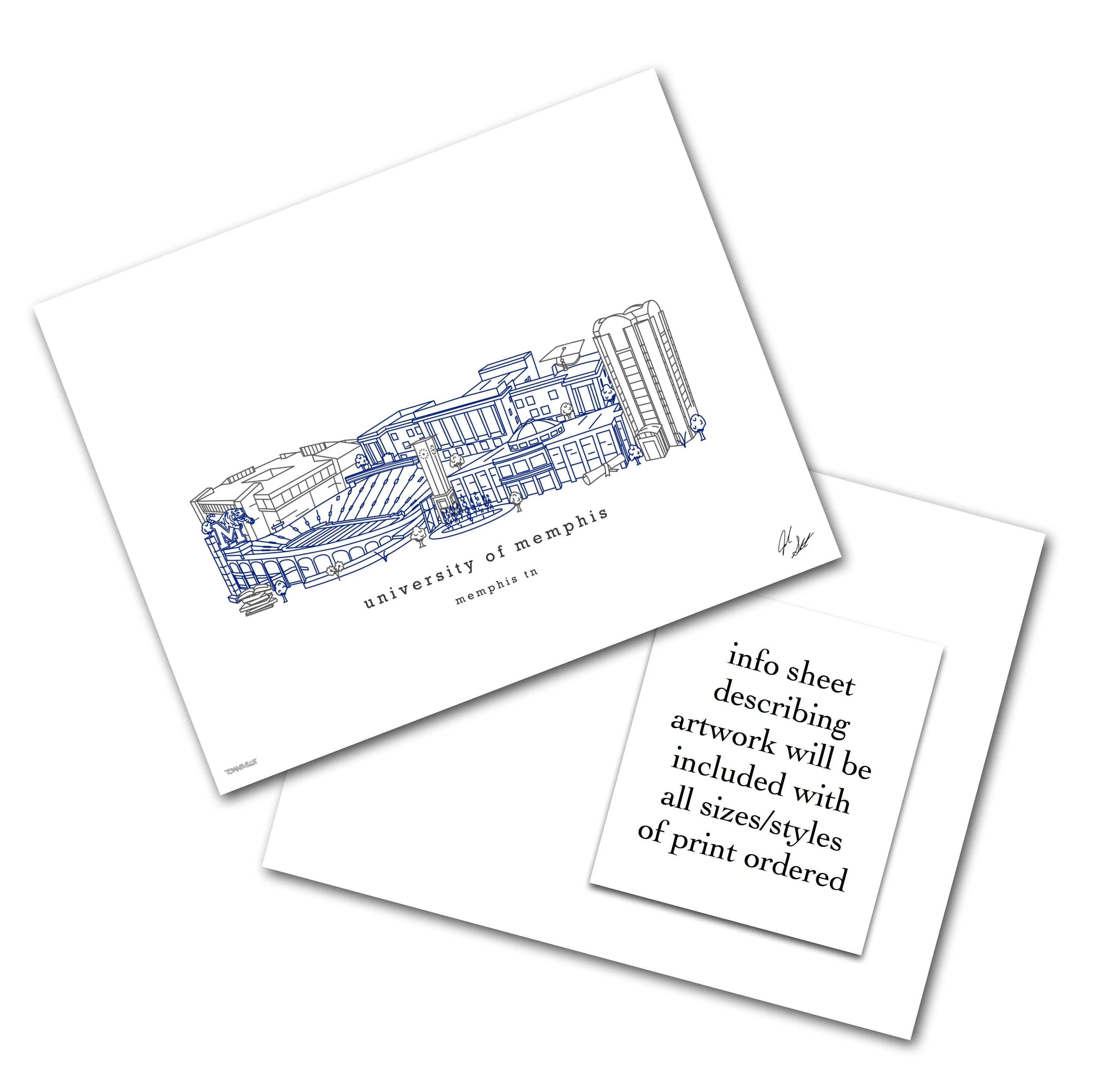 University of Memphis Minimalist Print