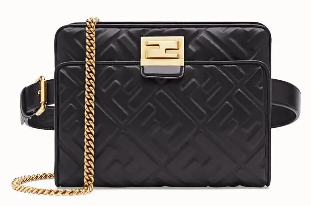 Upside Down Leather Bag, Black