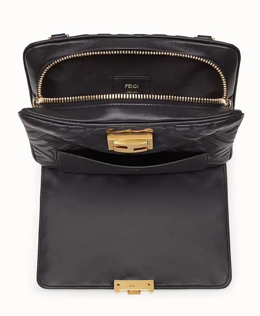 Upside Down Leather Bag, Black