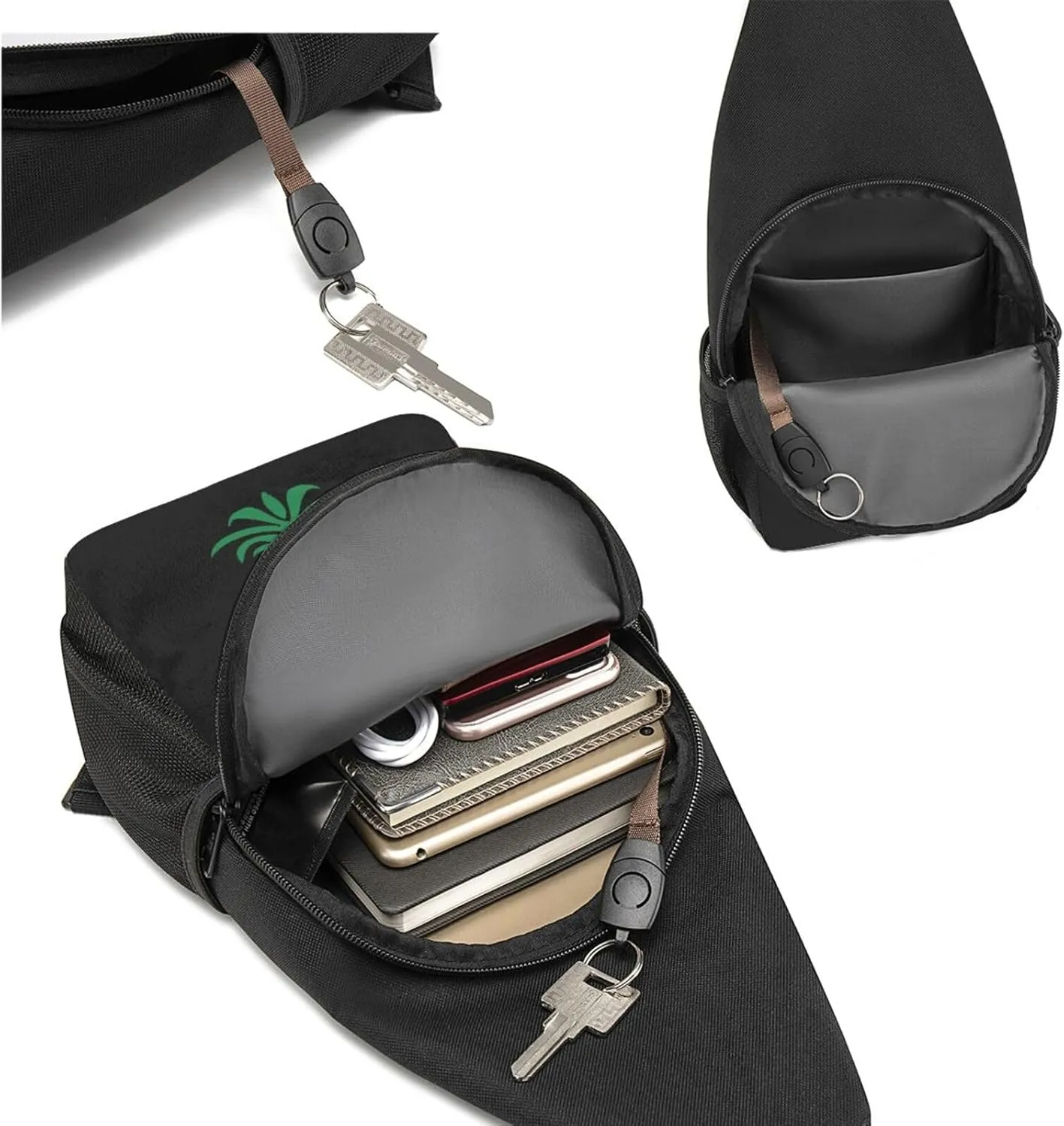 Upside Down Pineapple Unisex Chest Bag Lightweight Crossbody Shoulder Bag Travel Pocket
