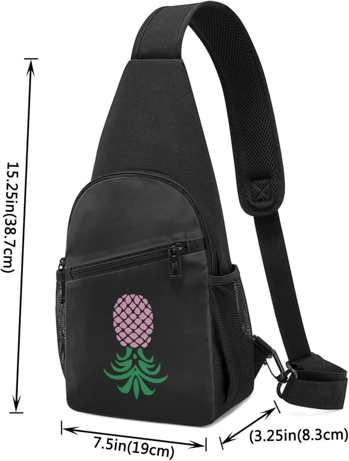 Upside Down Pineapple Unisex Chest Bag Lightweight Crossbody Shoulder Bag Travel Pocket